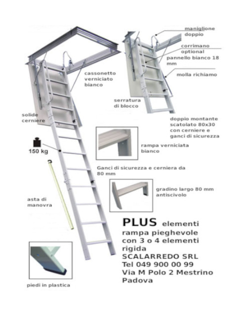 Scala retrattile pieghevole 70x100